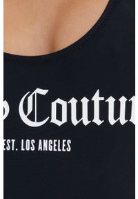 Juicy Couture jednoczęściowy strój kąpielowy kolor czarny miękka miseczka. Kolor: czarny. Wzór: nadruk