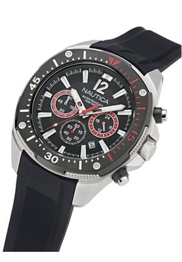 Nautica Zegarek Sporty Chronograph NAPBSS501 Srebrny. Kolor: srebrny. Styl: sportowy