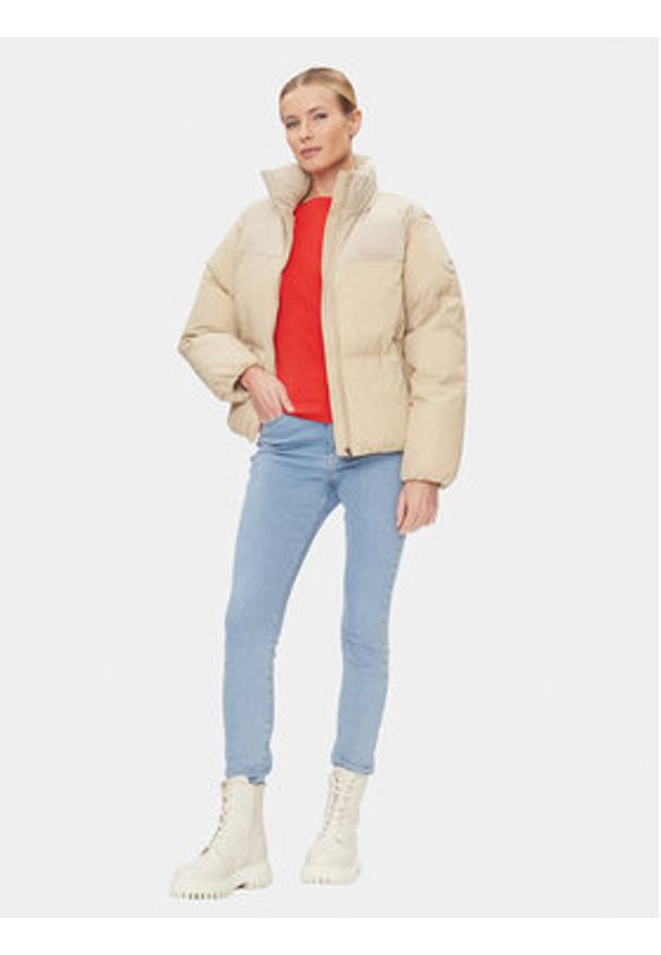 TOMMY HILFIGER - Tommy Hilfiger Kurtka zimowa New York WW0WW39748 Beżowy Relaxed Fit. Kolor: beżowy. Materiał: syntetyk. Sezon: zima