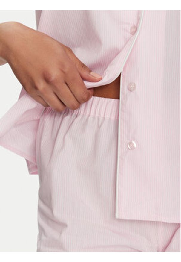Guess Piżama O5GX10 WH1K1 Różowy Regular Fit. Kolor: różowy. Materiał: bawełna