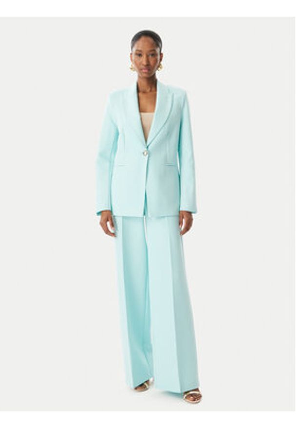 Maryley Marynarka 26EB187/43AC Turkusowy Regular Fit. Kolor: turkusowy. Materiał: syntetyk