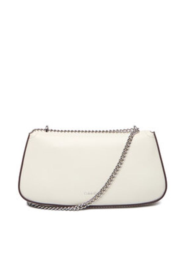 Calvin Klein Torebka Ck Convertible Chain Small Bag LV04F3172G Biały. Kolor: biały. Materiał: skórzane