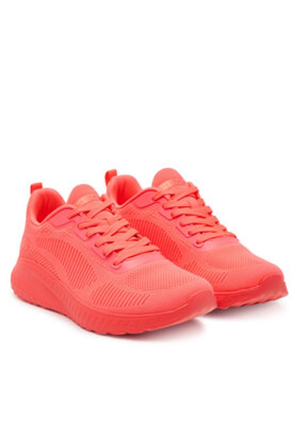 skechers - Skechers Sneakersy Bobs Squad Chaos-Cool Rythms 117216/NCOR Koralowy. Kolor: pomarańczowy. Materiał: materiał