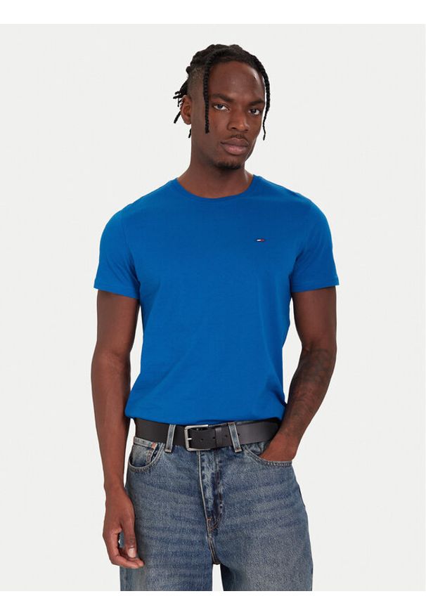 Tommy Jeans T-Shirt DM0DM04411 Niebieski Regular Fit. Kolor: niebieski. Materiał: bawełna