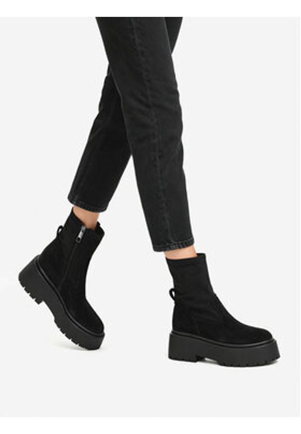 DeeZee Botki CEO-HY13123-48 Czarny. Kolor: czarny. Materiał: materiał