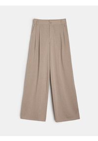 Sinsay - Spodnie wide leg - kremowy. Kolor: kremowy