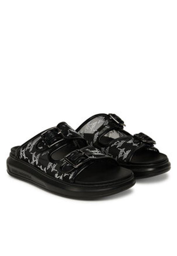 Karl Lagerfeld - KARL LAGERFELD Klapki Kapri Slide KL62505A Czarny. Kolor: czarny. Materiał: materiał