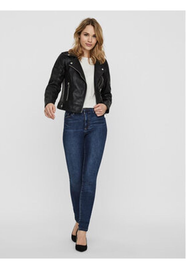 Vero Moda Kurtka z imitacji skóry Kerri 10228728 Czarny Regular Fit. Kolor: czarny. Materiał: skóra