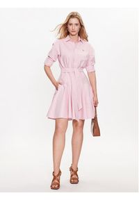 Polo Ralph Lauren Sukienka koszulowa 211915565001 Różowy Regular Fit. Typ kołnierza: polo. Kolor: różowy. Materiał: bawełna. Typ sukienki: koszulowe #4
