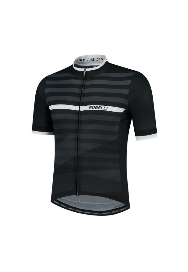 ROGELLI - Koszulka rowerowa męska Rogelli STRIPE. Kolor: czarny, biały, wielokolorowy. Sport: kolarstwo