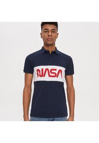 House - Koszulka polo NASA - Granatowy. Typ kołnierza: polo. Kolor: niebieski #1