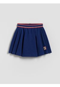 Reserved - Gładkie spódnico-szorty - granatowy. Kolor: niebieski. Materiał: tkanina. Wzór: gładki #1