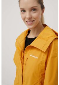 columbia - Columbia kurtka outdoorowa Hikebound kolor pomarańczowy przejściowa. Kolor: pomarańczowy. Materiał: materiał #6