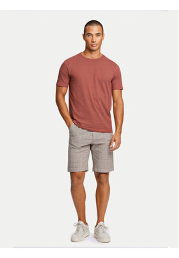 Lindbergh Szorty materiałowe 30-505024 Beżowy Wide Fit. Kolor: beżowy. Materiał: bawełna