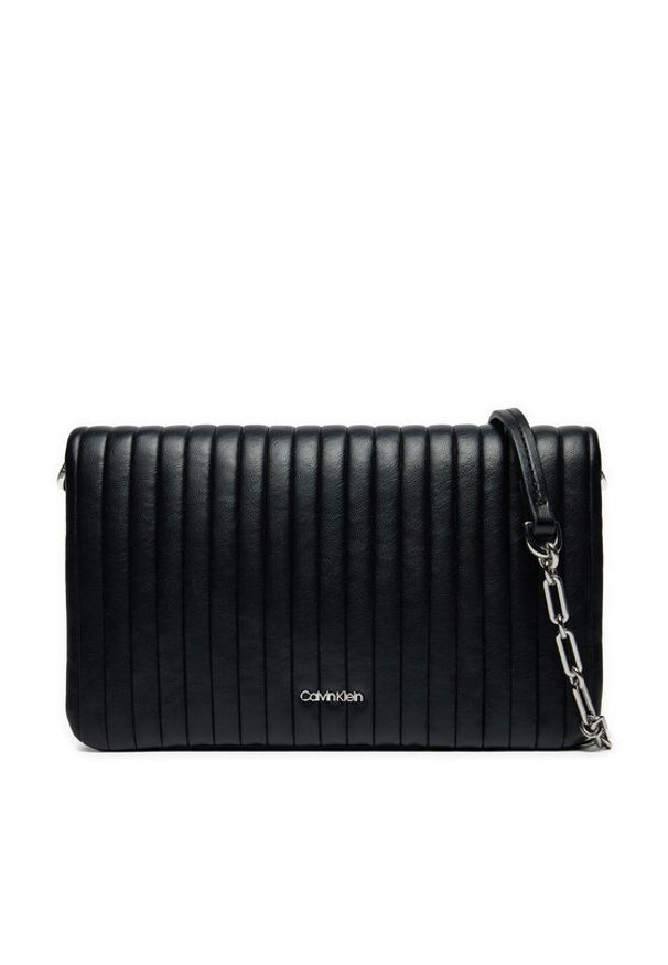 Calvin Klein Torebka Mini Line Quilt Crossbody K60K613079 Czarny. Kolor: czarny. Materiał: skórzane