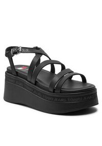 Tommy Jeans Sandały Tjw Strappy Wedge Sandal EN0EN02516 Czarny. Kolor: czarny #4