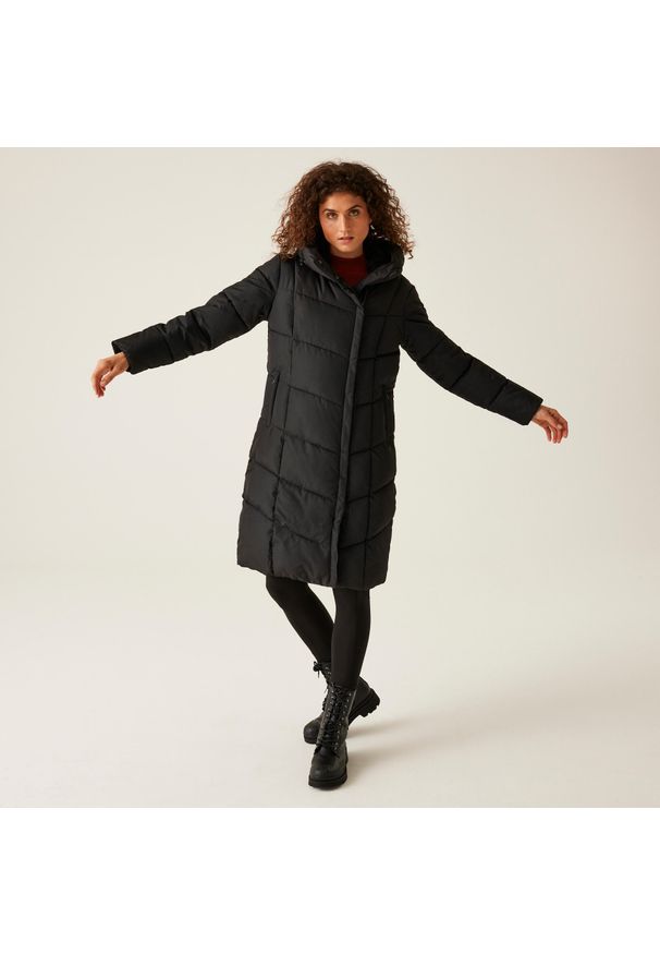 Regatta - Nurie Damska kurtka turystyczna z przegrodami. Kolor: czarny. Materiał: puch. Sport: turystyka piesza