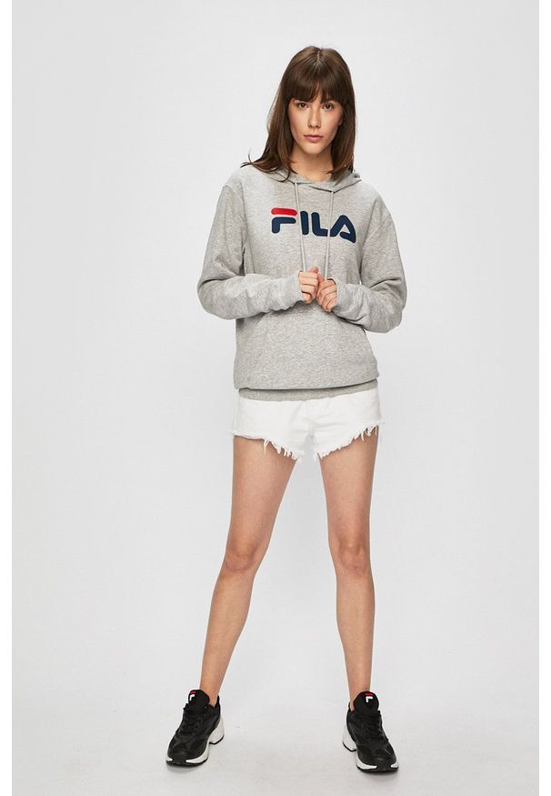 Fila - Bluza. Okazja: na co dzień. Kolor: szary. Wzór: nadruk. Styl: casual