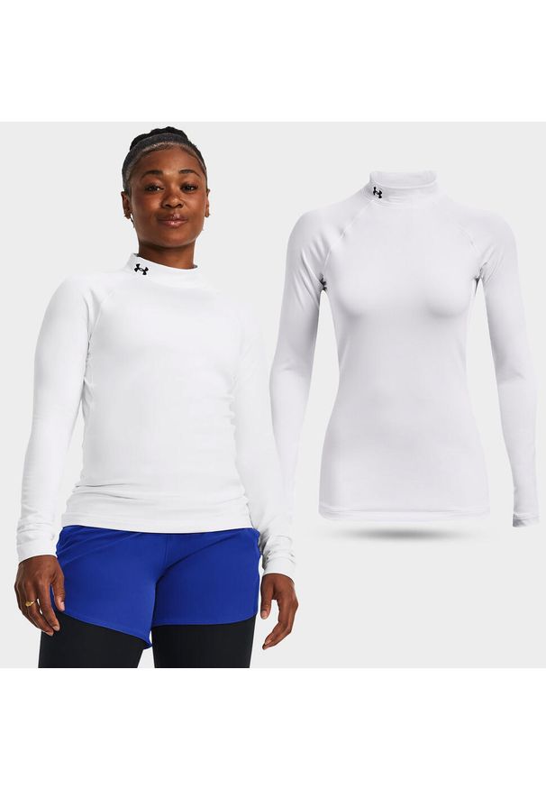 Koszulka termiczna damska Under Armour ColdGear Authentics golf. Typ kołnierza: golf. Kolor: biały. Sport: golf