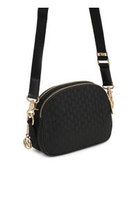 Kazar - Kompaktowa listonoszka 3-komorowa z tkaniny. Kolor: czarny. Wzór: gładki, aplikacja. Materiał: skórzane. Styl: casual #2