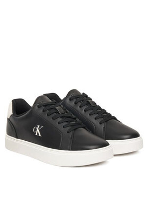 Calvin Klein Sneakersy Classic Cupsole Laceup Lth YM0YM01435 Czarny. Kolor: czarny. Materiał: skóra