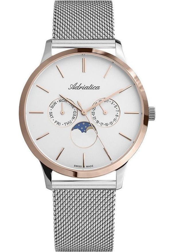 Zegarek Adriatica Zegarek męski Adriatica A1274.R113QF srebrny. Kolor: srebrny