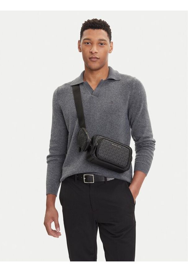 MICHAEL Michael Kors Saszetka Hudson 33U2LHDC2B Czarny. Kolor: czarny. Materiał: skóra