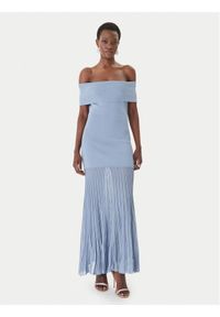 MICHAEL Michael Kors Sukienka dzianinowa MS683HGBFD Błękitny Slim Fit. Kolor: niebieski. Materiał: syntetyk #1