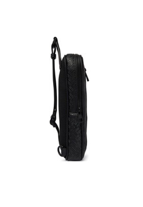 TOMMY HILFIGER - Tommy Hilfiger Saszetka Embossed Flag Sling Bag AM0AM14191 Czarny. Kolor: czarny. Materiał: skóra