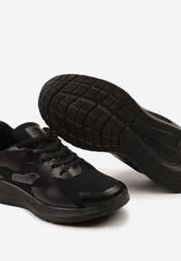 Born2be - Czarne Płaskie Klasyczne Buty Sportowe Sneakersy ze Sznurowaniem Novantia. Okazja: na co dzień. Kolor: czarny. Materiał: jeans #3