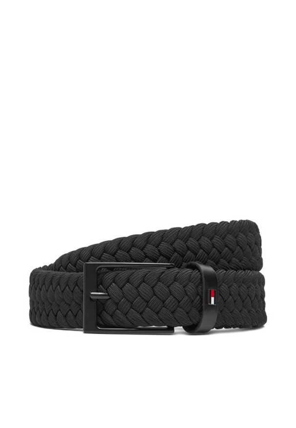 TOMMY HILFIGER - Tommy Hilfiger Pasek Męski Layton Elastic AM0AM13570 Czarny. Kolor: czarny. Materiał: skóra