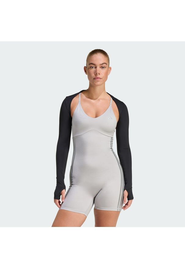 Adidas - Bolero Power Essentials Workout Contour. Kolor: czarny. Materiał: tkanina. Technologia: ClimaCool (Adidas). Sport: fitness