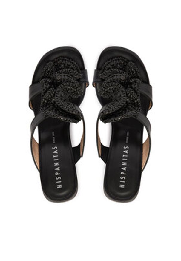 Hispanitas Klapki HV264817 C004 Czarny. Kolor: czarny. Materiał: skóra