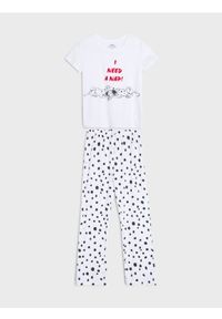 Sinsay - Bawełniana piżama dwuczęściowa 101 Dalmatians - biały. Kolor: biały. Materiał: bawełna