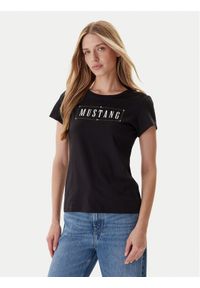 Mustang T-Shirt Loa 1016754 Czarny Slim Fit. Kolor: czarny. Materiał: bawełna