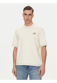 AMI PARIS T-Shirt HTS029.JE0118 Beżowy Regular Fit. Kolor: beżowy. Materiał: bawełna