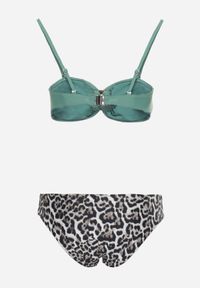 Born2be - Ciemnozielone Bikini w Zwierzęcy Print Mihella. Kolor: zielony. Wzór: nadruk, motyw zwierzęcy #6