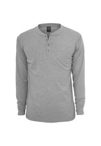 Urban Classics - Męska Koszulka Z Długim Rękawem Basic Henley. Typ kołnierza: typu henley. Kolor: szary. Długość rękawa: długi rękaw. Długość: długie