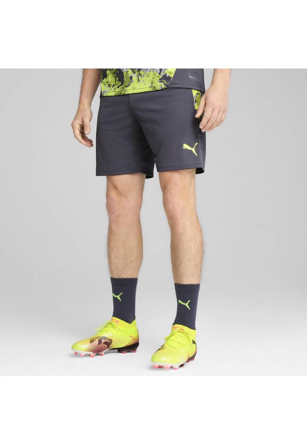 Puma - Męskie szorty piłkarskie IndividualCUP PUMA Galactic Gray. Kolor: szary. Sport: piłka nożna