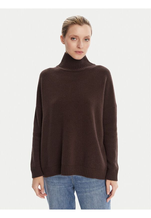 Weekend Max Mara Golf Borgia 2525366112 Brązowy Relaxed Fit. Typ kołnierza: golf. Kolor: brązowy. Materiał: wełna
