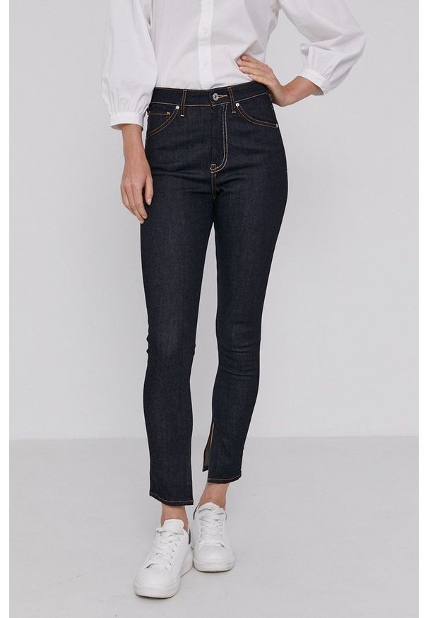 Scotch & Soda Jeansy damskie high waist. Stan: podwyższony. Kolor: niebieski