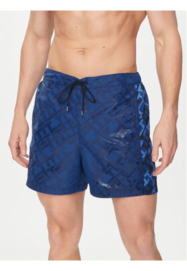 TOMMY HILFIGER - Tommy Hilfiger Szorty kąpielowe UM0UM03211 Granatowy Slim Fit. Kolor: niebieski. Materiał: syntetyk