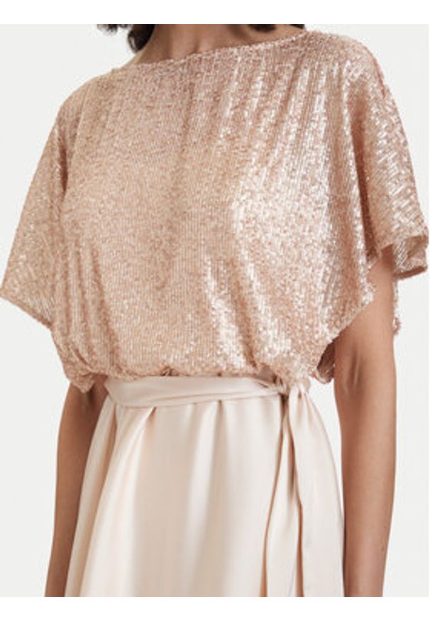 ACCESS FASHION Sukienka wieczorowa 63-3439-392 Złoty Regular Fit. Kolor: złoty. Materiał: syntetyk. Styl: wizytowy