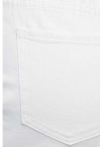 medicine - Medicine szorty jeansowe damskie kolor biały gładkie high waist. Stan: podwyższony. Kolor: biały. Materiał: jeans. Wzór: gładki #4