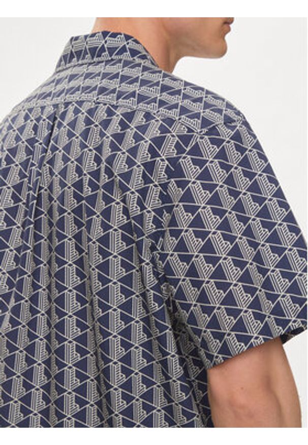 Lacoste Koszula CH8792 Brązowy Regular Fit. Kolor: niebieski. Materiał: bawełna