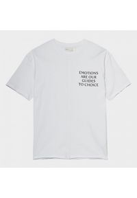 outhorn - T-shirt z nadrukiem męski - biały. Okazja: na co dzień. Kolor: biały. Materiał: bawełna, dzianina. Wzór: nadruk. Styl: casual #7