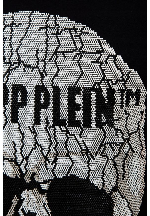 Philipp Plein - PHILIPP PLEIN Męski t-shirt czarny z czaszką, Rozmiar XXL. Kolor: czarny