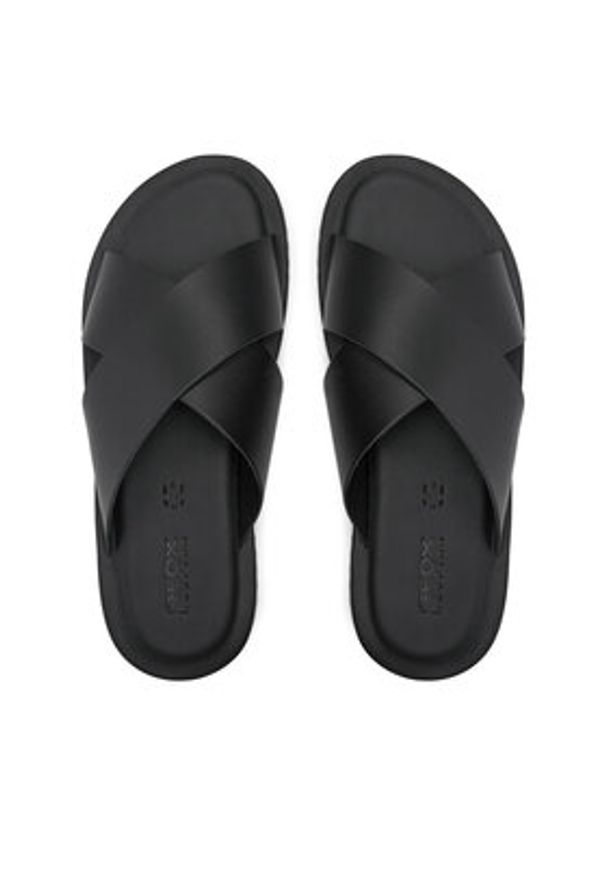 Geox Klapki U Erice U36GUB 00043 C9999 Czarny. Kolor: czarny. Materiał: skóra