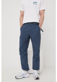 Quiksilver spodnie męskie w fasonie cargo. Kolor: niebieski. Materiał: tkanina, poliamid. Wzór: gładki