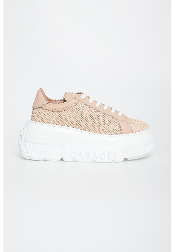 Casadei - Sneakersy damskie skórzane CASADEI. Materiał: skóra